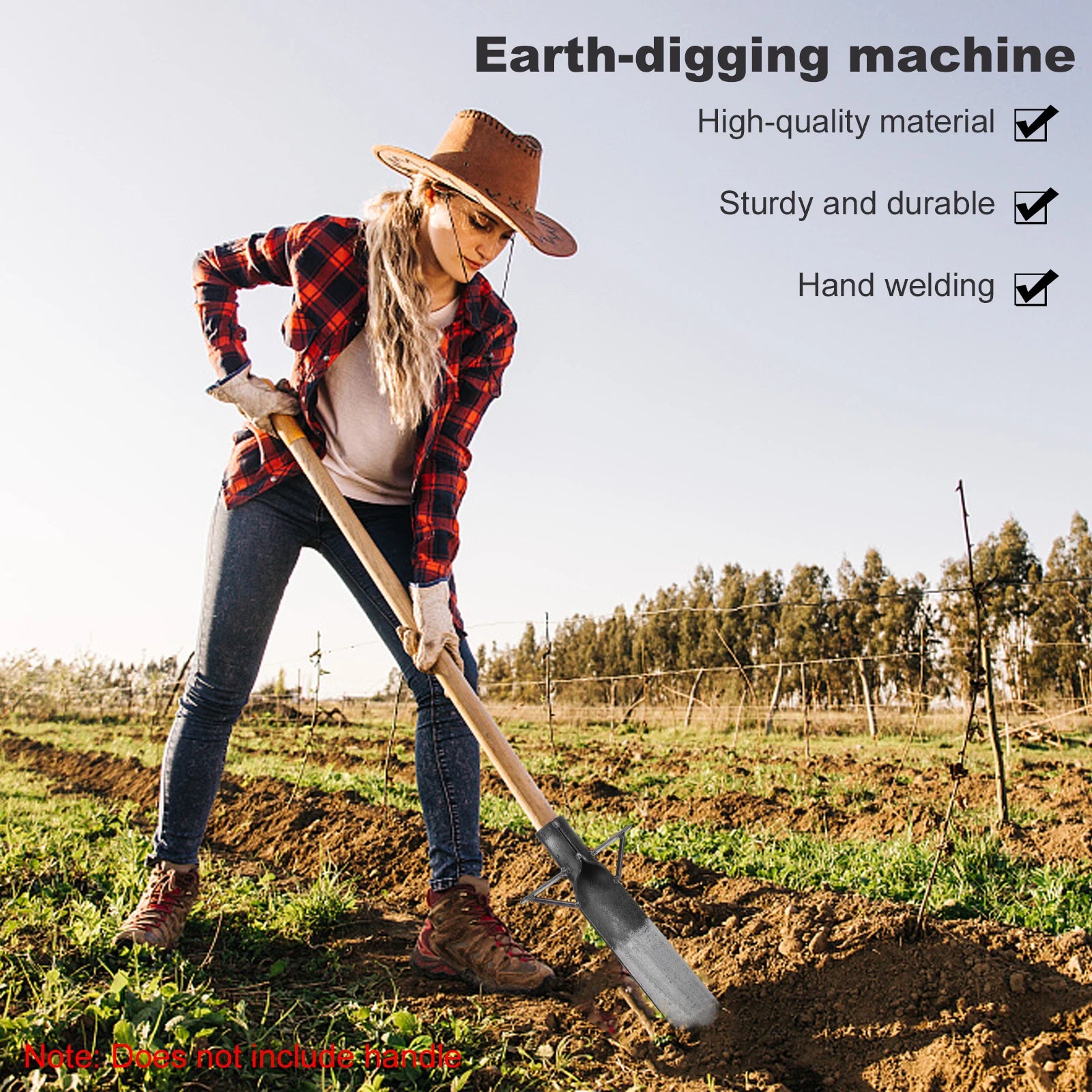 Manganese Steel Garden Spade Gardening Tool Agricultural Transplanting Shovel Gardening Shovel for Tree Planting & Transplanting